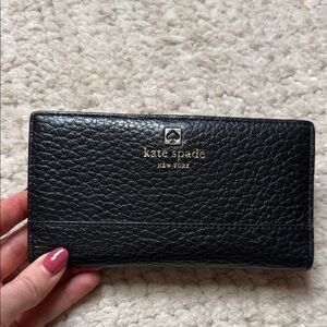 Kate Spade Black Textured Leather Wallet